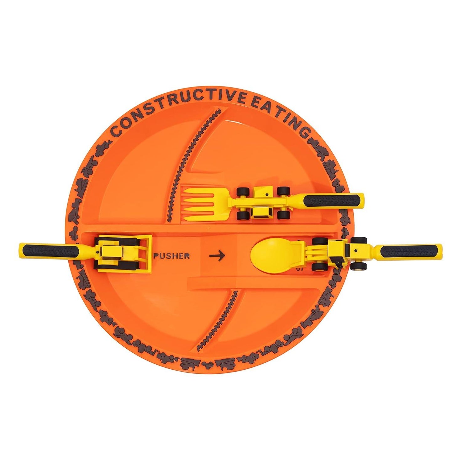 Constructive Eating Plate and Utensils Set
