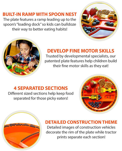 Constructive Eating Plate and Utensils Set