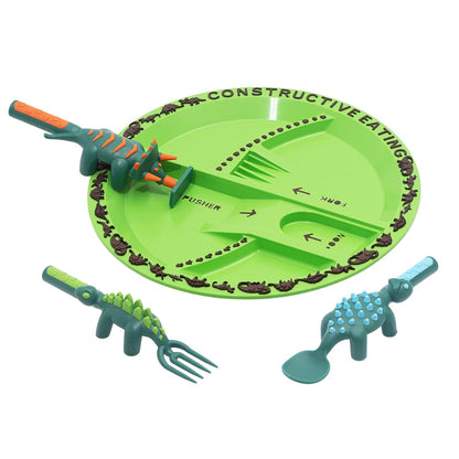 Constructive Eating Plate and Utensils Set